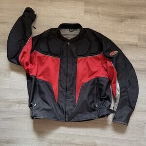 Hein Gericke Safe Armor Padded Motorcycle Jacket Black and Red size 3XL